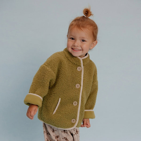 Lorah Moss Borg Teddy Button Up Jacket