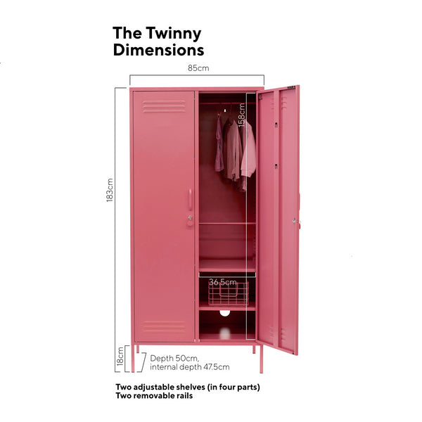 The Twinny Double Door Locker Wardrobe (Berry)
