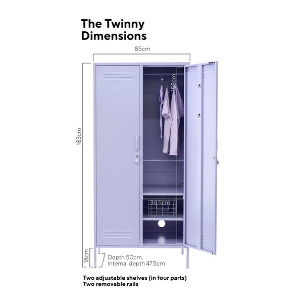 The Twinny Double Door Locker Wardrobe (Lilac)