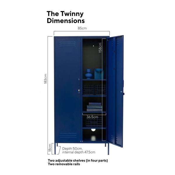 The Twinny Double Door Locker Wardrobe (Navy)