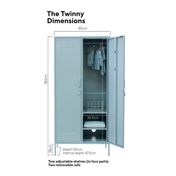 The Twinny Double Door Locker Wardrobe (Ocean)