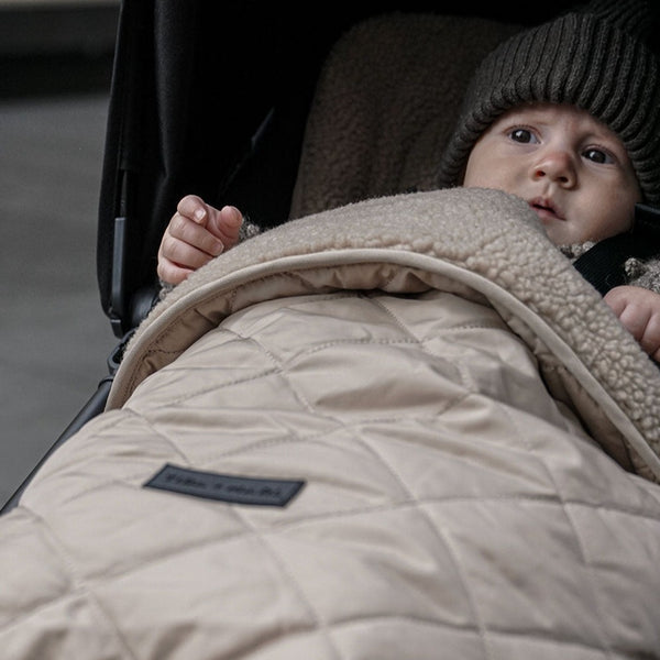 Universal Fleece-Lined Quilted Buggy Footmuff (Taupe)