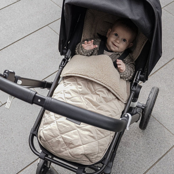Universal Fleece-Lined Quilted Buggy Footmuff (Taupe)