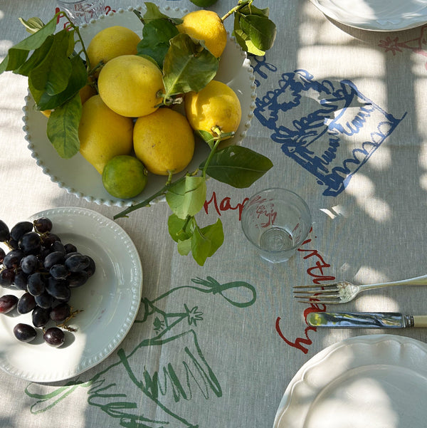 Birthday Linen Tablecloth