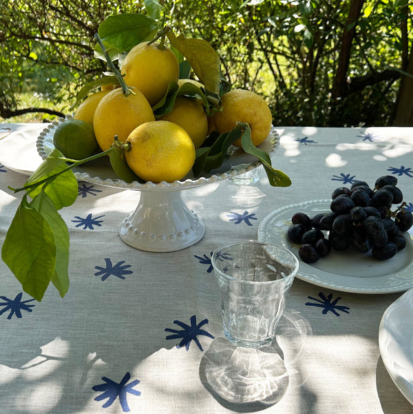 Stars and Squiggles Linen Tablecloth