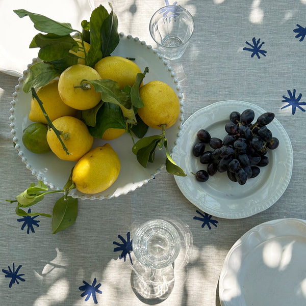 Stars and Squiggles Linen Tablecloth