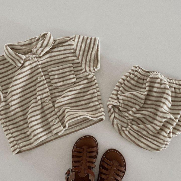 Ted Towelling Top and Shorts Set (Oat)