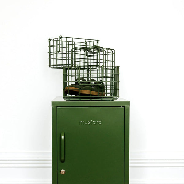 Coated Steel Wire Storage Baskets (Olive)