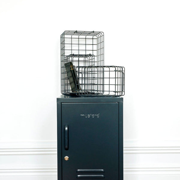 Coated Steel Wire Storage Baskets (Slate)