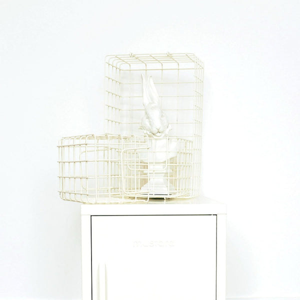 Coated Steel Wire Storage Baskets (Chalk)