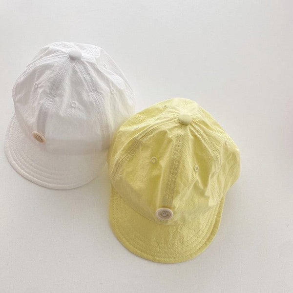 Cleo Cool Kid Smiley Button Cap (Yellow)