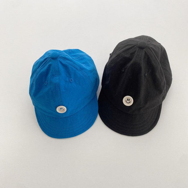 Cleo Cool Kid Smiley Button Cap (Blue)