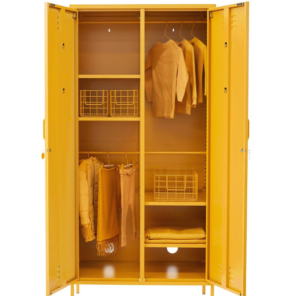 The Twinny Double Door Locker Wardrobe (Mustard)