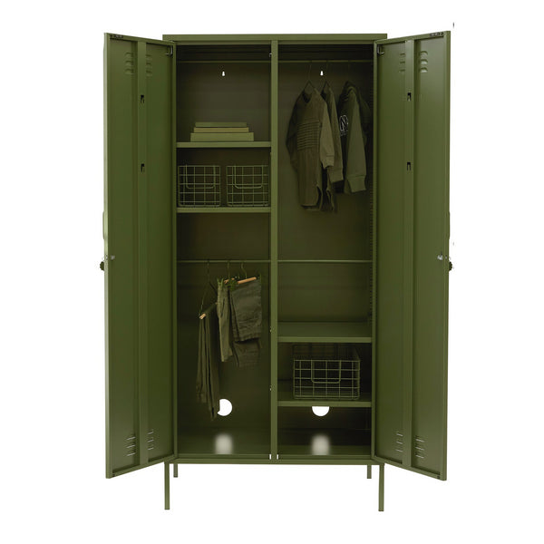 The Twinny Double Door Locker Wardrobe (Olive)