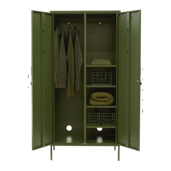 The Twinny Double Door Locker Wardrobe (Olive)