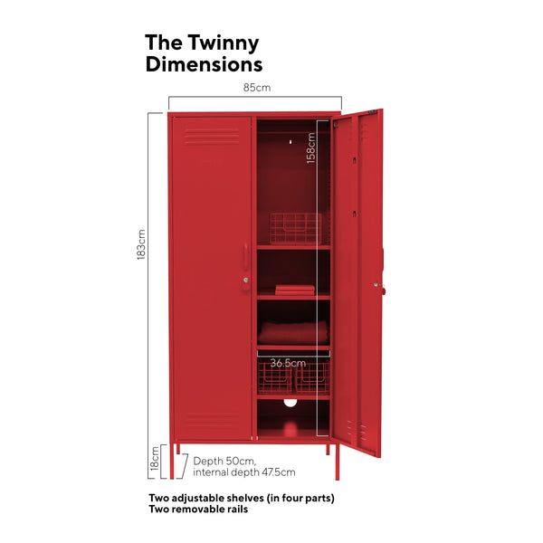 The Twinny Double Door Locker Wardrobe (Poppy)