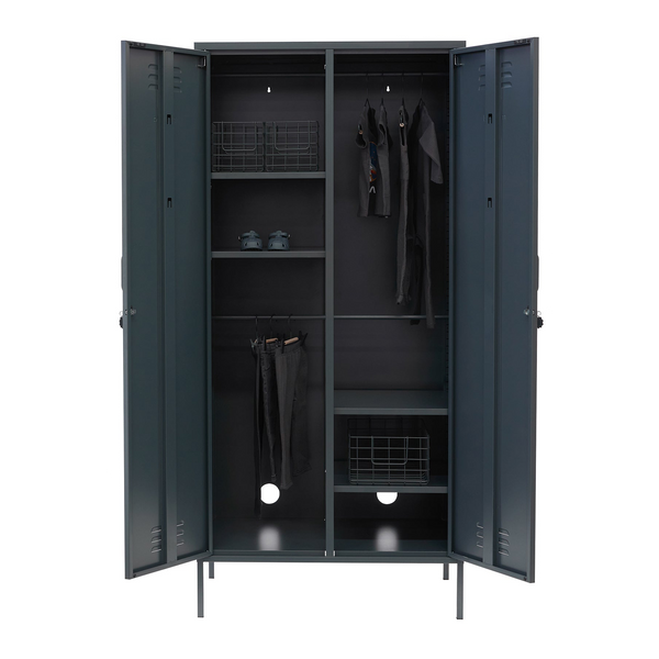 The Twinny Double Door Locker Wardrobe (Slate)