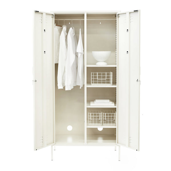 The Twinny Double Door Locker Wardrobe (Chalk)
