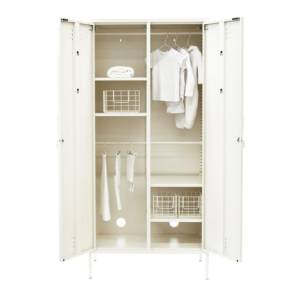 The Twinny Double Door Locker Wardrobe (Chalk)