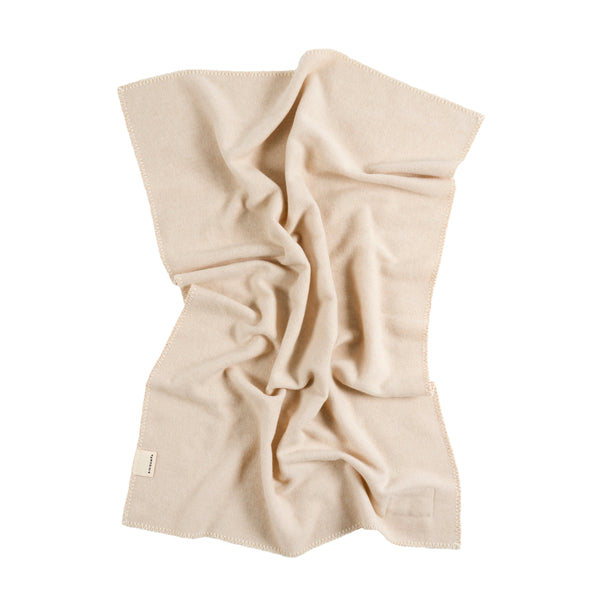 Two Tone Merino Wool Bini Blanket (Camel/Ecru)
