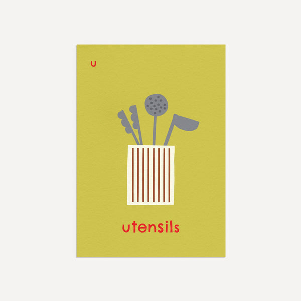 U for Utensils- Alphabet Art Print