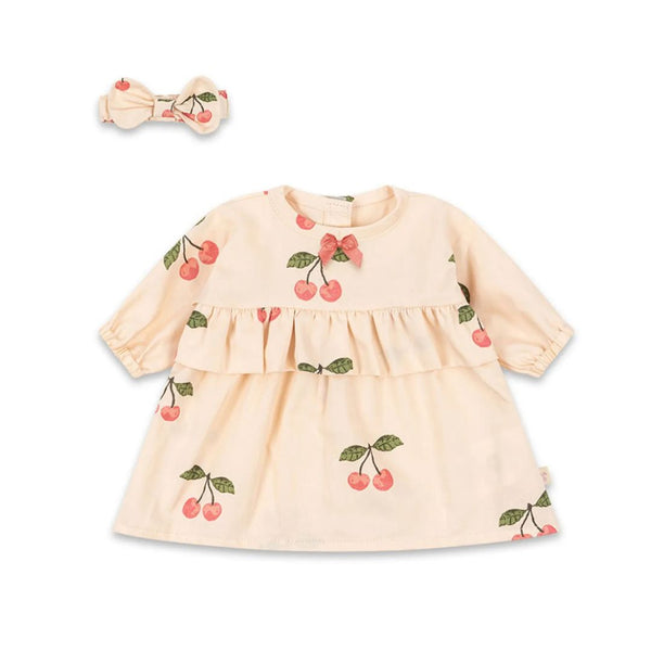 Organic Cotton Ma Grande Cerise Print Doll Headband + Dress