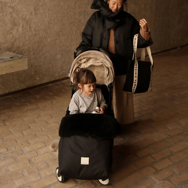 Sheepskin Universal Fixed Harness Buggy Puffmuff (Noir + Noir)