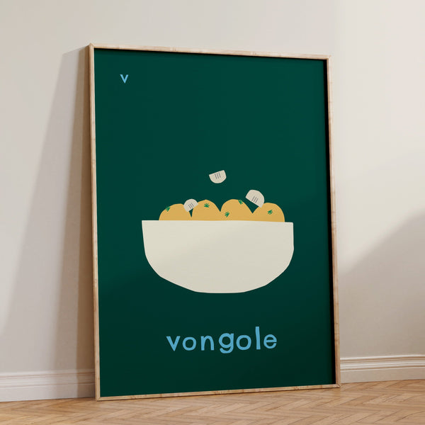 V for Vongole- Alphabet Art Print