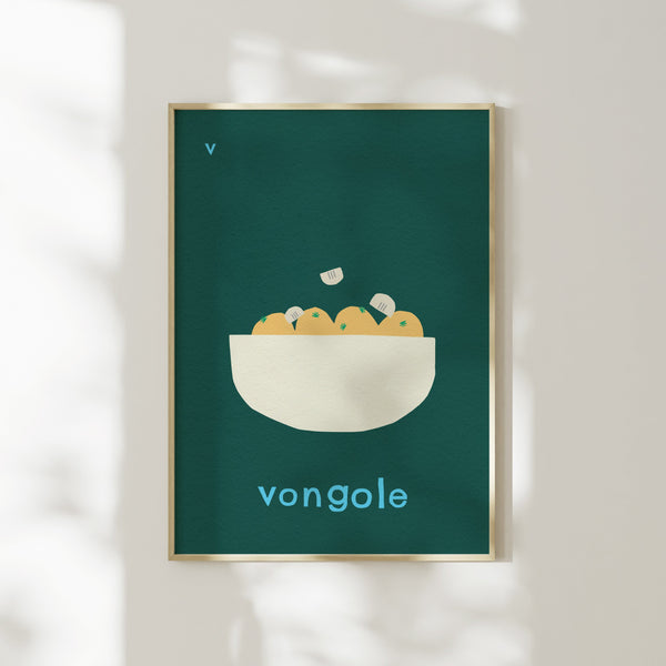 V for Vongole- Alphabet Art Print