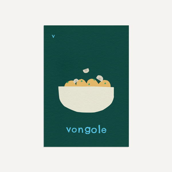 V for Vongole- Alphabet Art Print