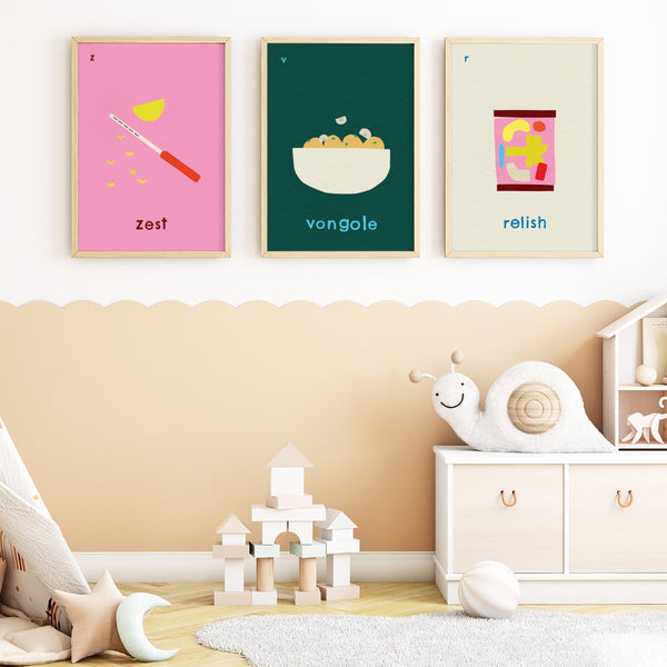 V for Vongole- Alphabet Art Print