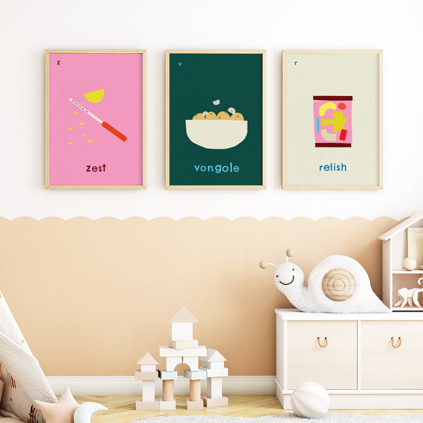 V for Vongole- Alphabet Art Print