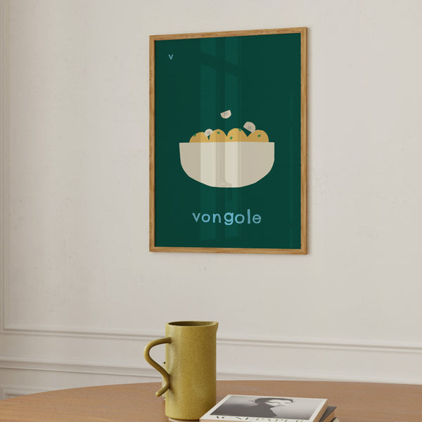 V for Vongole- Alphabet Art Print