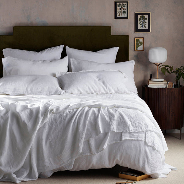 White Pure Linen Duvet Cover