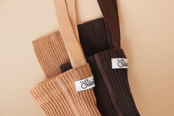 Silly Silas Unisex Footless Woollen Tights with Braces (Espresso Brown)