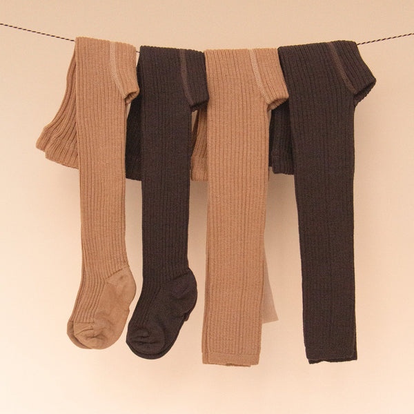 Silly Silas Unisex Footless Woollen Tights with Braces (Espresso Brown)