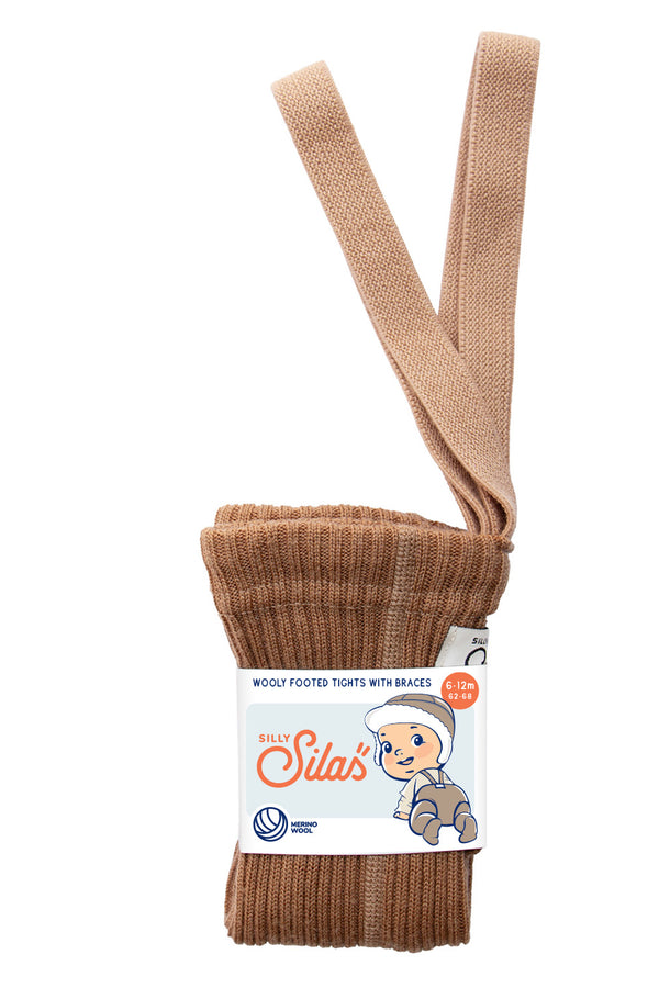 Silly Silas Unisex Woollen Tights with Braces (Cappuccino)