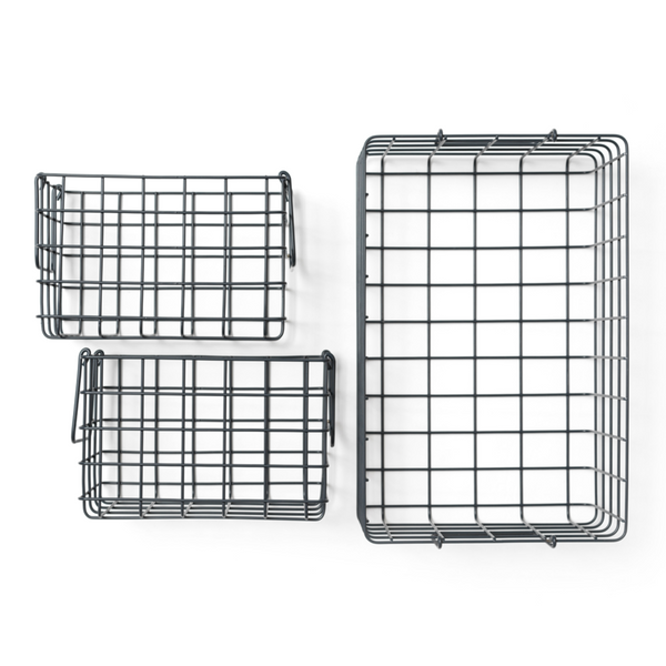 Coated Steel Wire Storage Baskets (Slate)