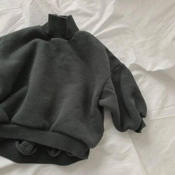 Hari Funnel Neck Fleece Lined Sweatshirt (Dark Grey)