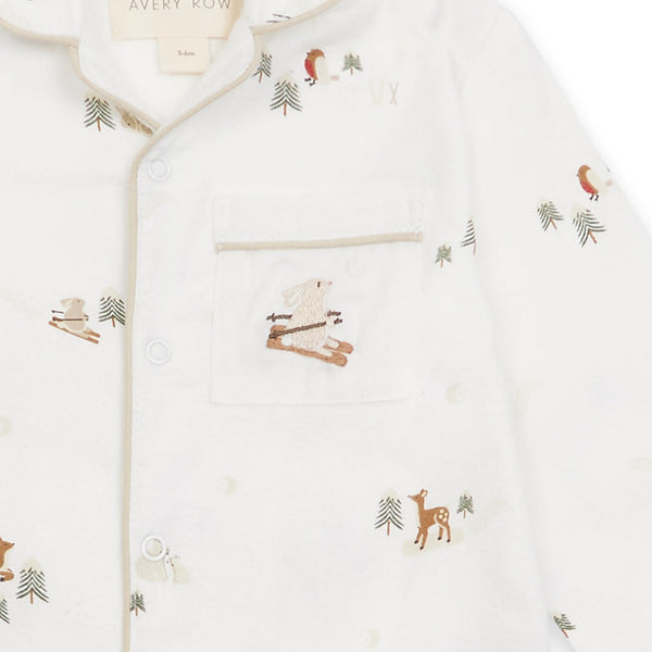 Baby Ski Scene Organic Cotton Flannel Sleepsuit