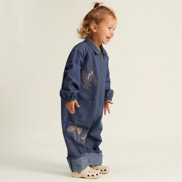 Syd Denim Woodland Print Cotton Boilersuit Overall