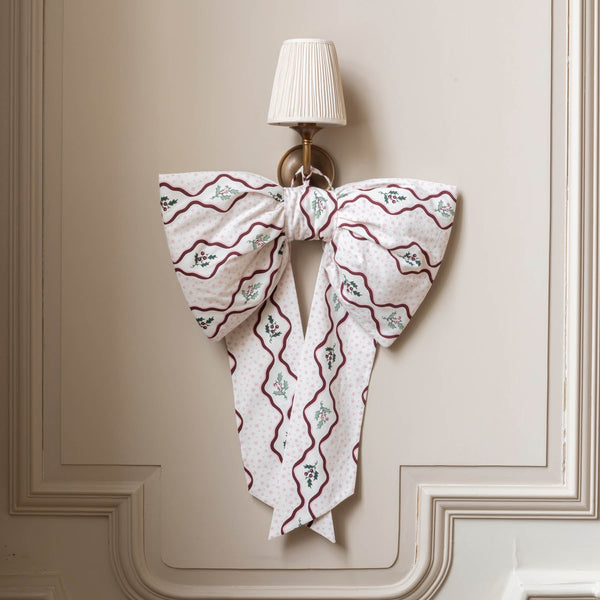 Christmas Berry Ribbons Hanging Bow