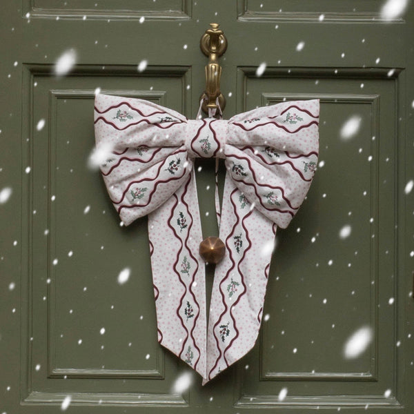 Christmas Berry Ribbons Hanging Bow