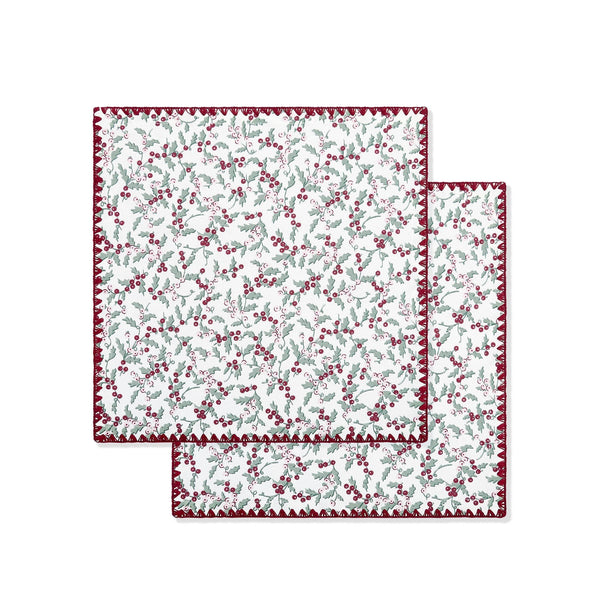 Organic Cotton Napkins, Set of 2 (Berry Vines)