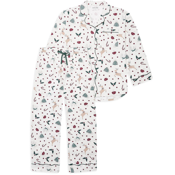 Women's Organic Cotton Flannel Christmas Pyjamas (Christmas Carousel)