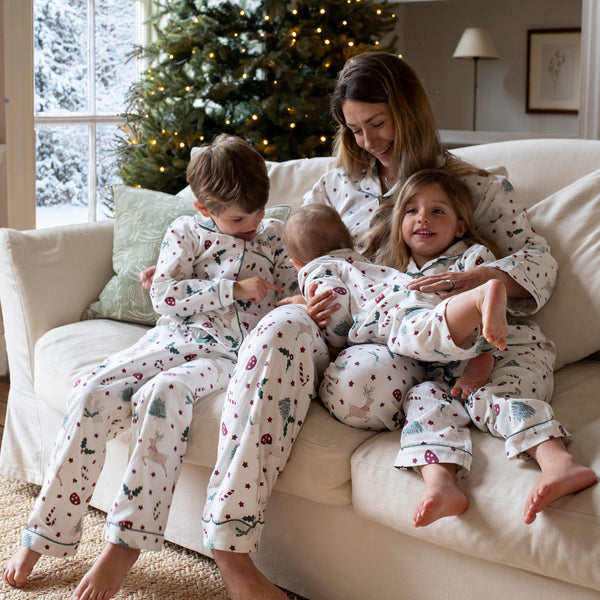 Women's Organic Cotton Flannel Christmas Pyjamas (Christmas Carousel)
