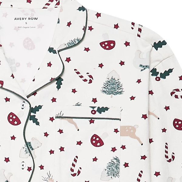 Women's Organic Cotton Flannel Christmas Pyjamas (Christmas Carousel)