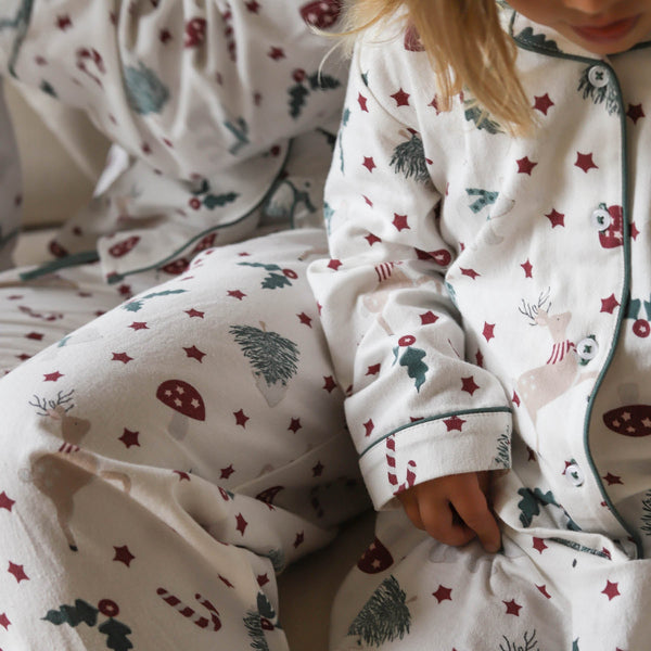 Organic Cotton Flannel Christmas Pyjamas (Christmas Carousel)