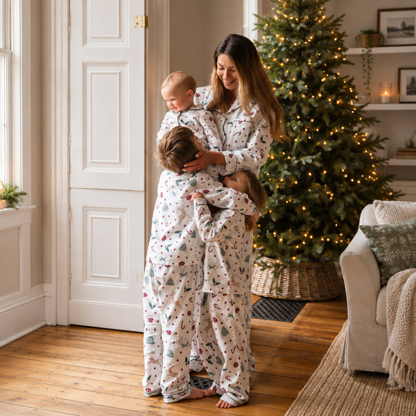 Organic Cotton Flannel Christmas Pyjamas (Christmas Carousel)