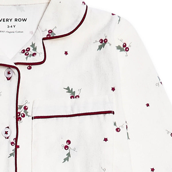 Organic Cotton Flannel Christmas Pyjamas (Holly Scatter)
